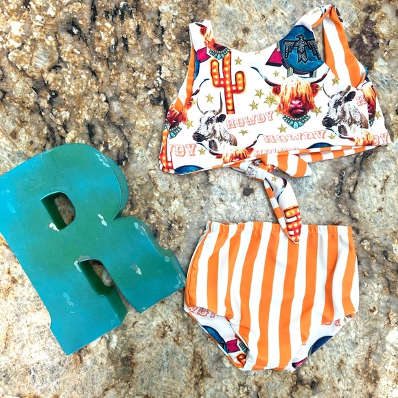 Scottish Highlander Swimsuit | Reversible Bikini | Striped Swimsuit - Picture 2 of 6